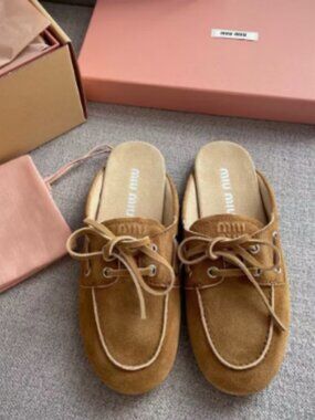 Miu Miu Suede Mule Loafers